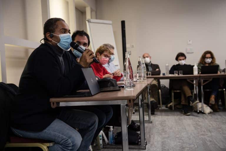 Conférence Citoyenne sur l'aide, l'entraide et les solidarités, 2021 - Eric Chenut, président de la Mutualité Française, s'adresse aux participants