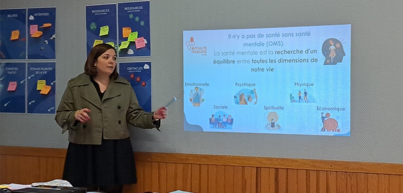 Atelier « La santé mentale on en parle » à la Mission Locale de St Renan en 2024 animé par Elodie BRENNE